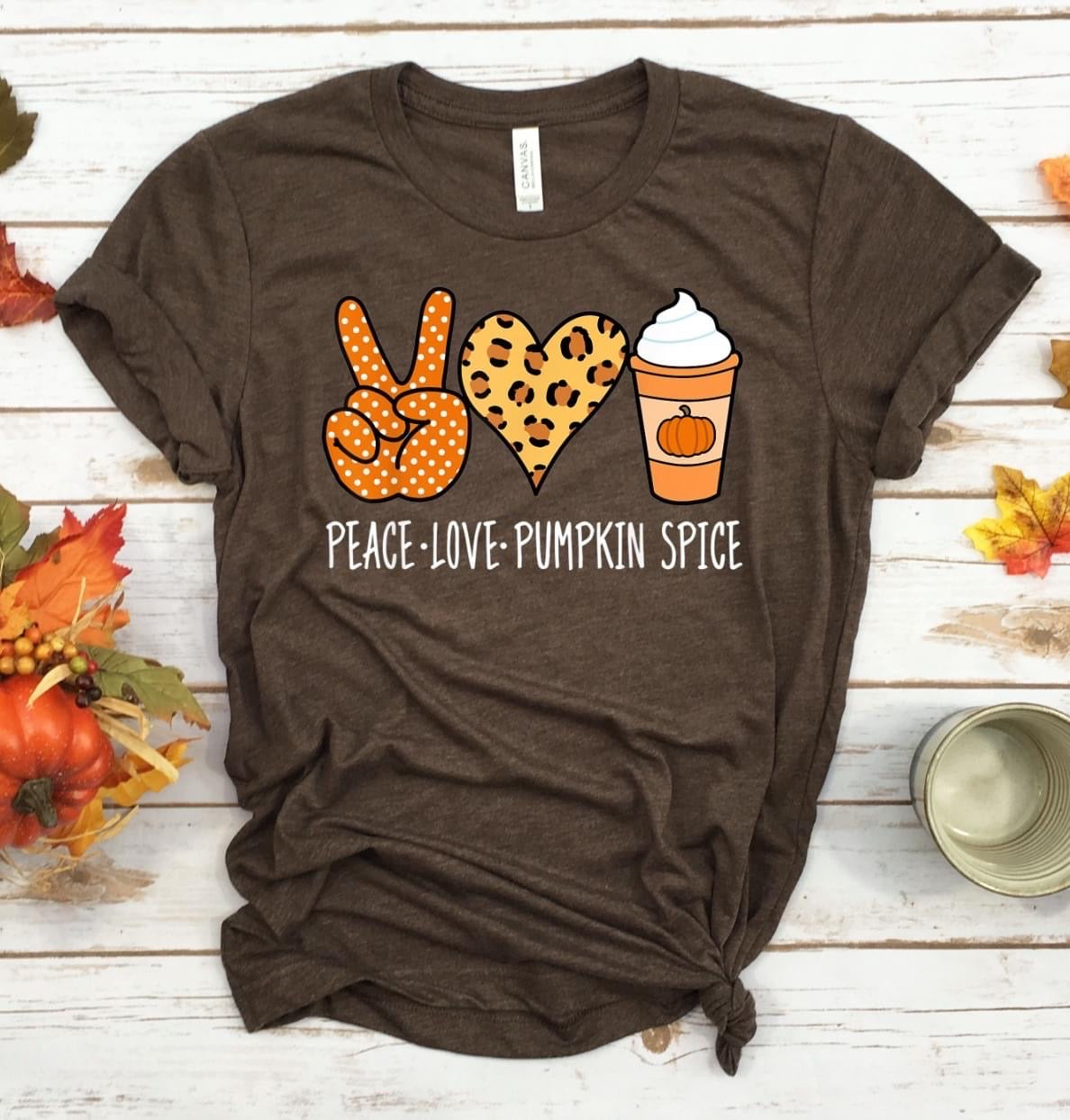 Peace Love and Pumpkin Spice Graphic Tee