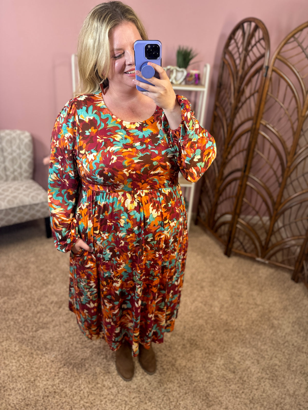 Colors of Change Midi Babydoll Dress