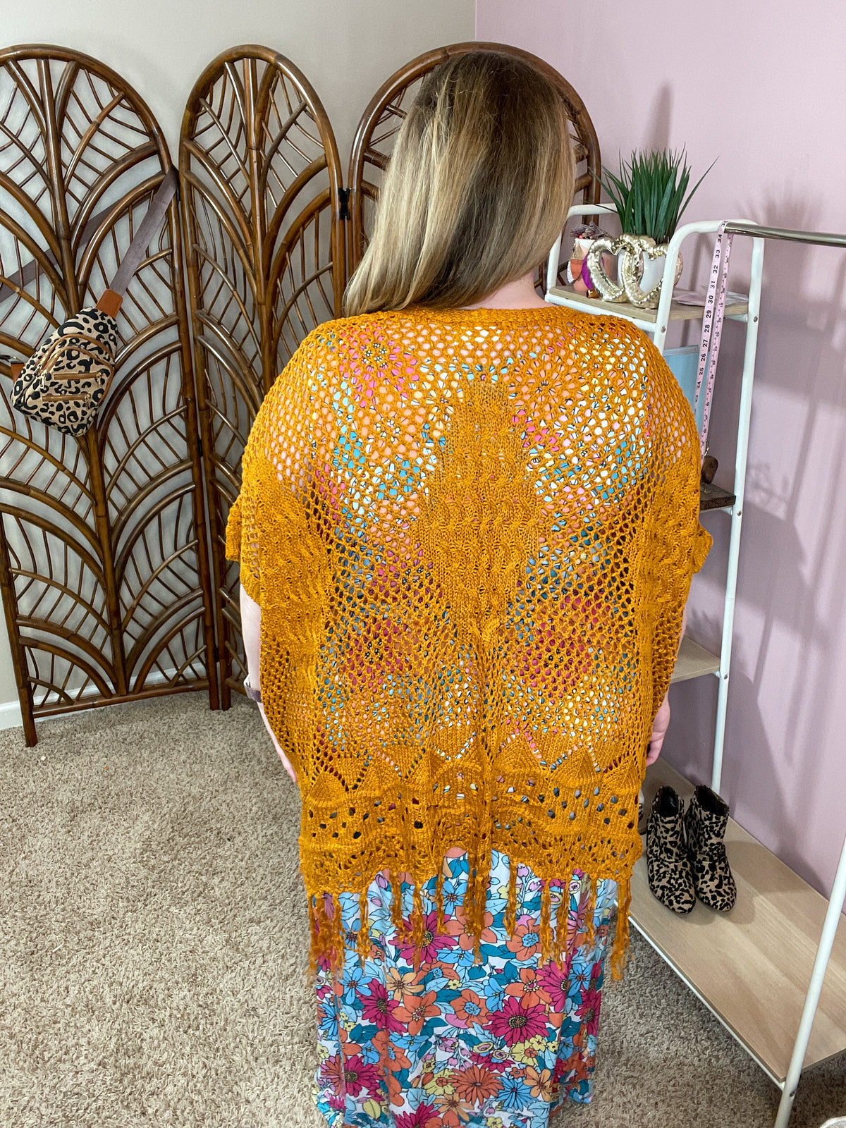 Any Occasion Open Knit Cardigan - Marigold