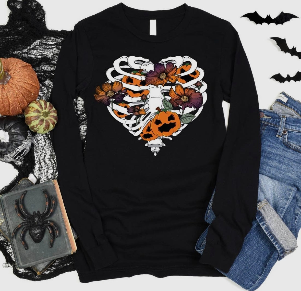 I Heart Halloween Long Sleeve Graphic Tee