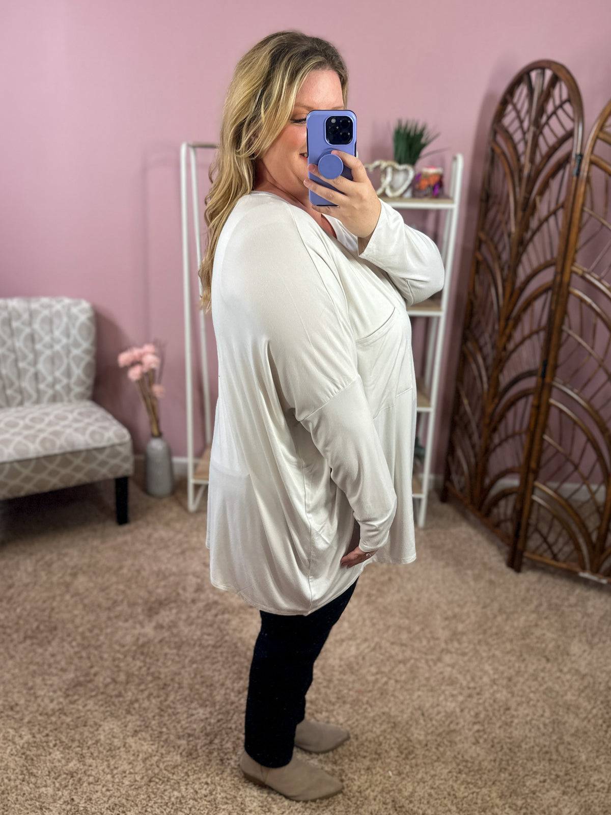 Comforts of Fall Slouchy Top - Bone