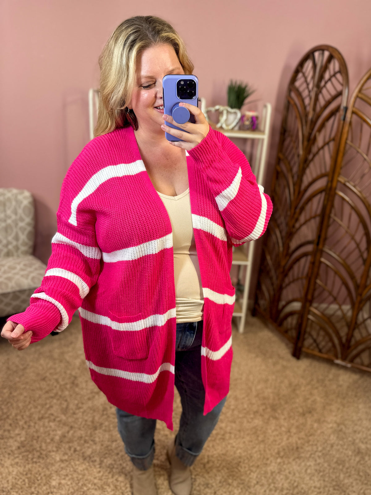 Never Ending Joy Knit Cardigan - Pink