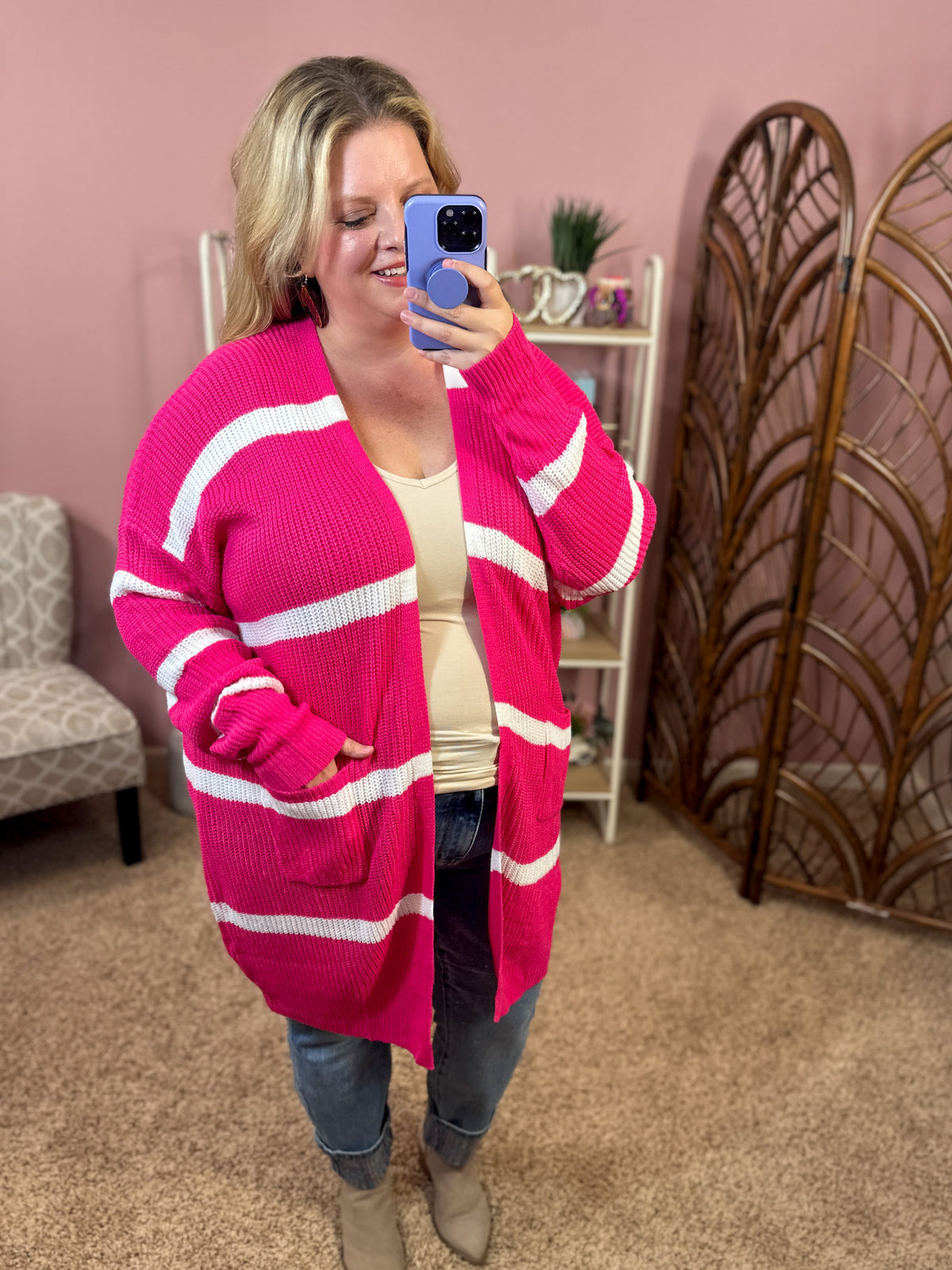 Never Ending Joy Knit Cardigan - Pink