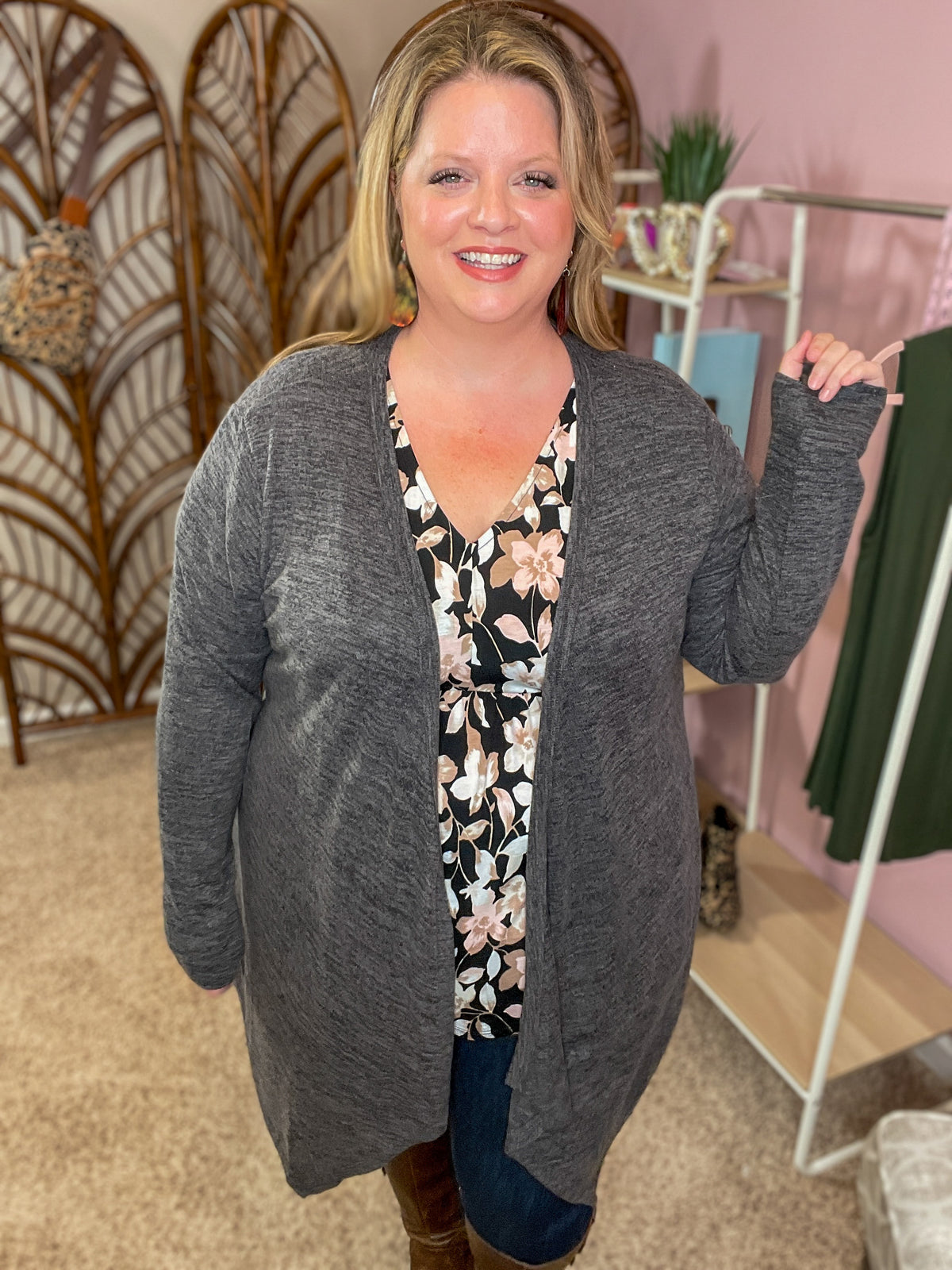 We Were Dancing Knit Cardigan - Charcoal