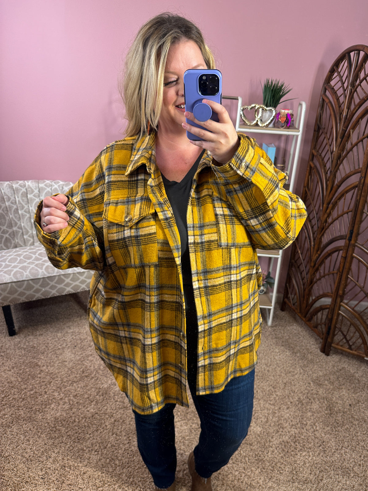Outdoor Adventure Plaid Shacket - Butterscotch Flannel