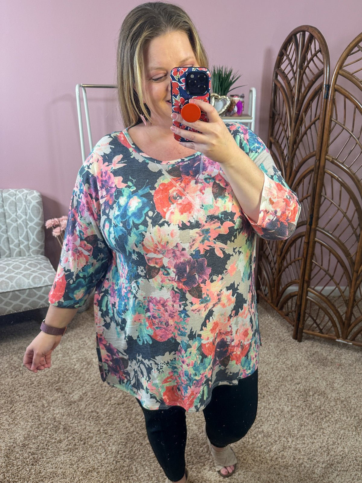 Get the Rhythm Top - Watercolor Floral