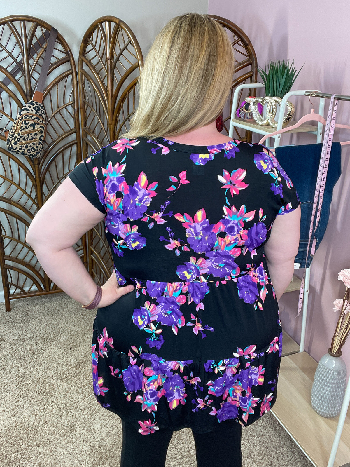 Meet Me at Midnight Faux Button Top