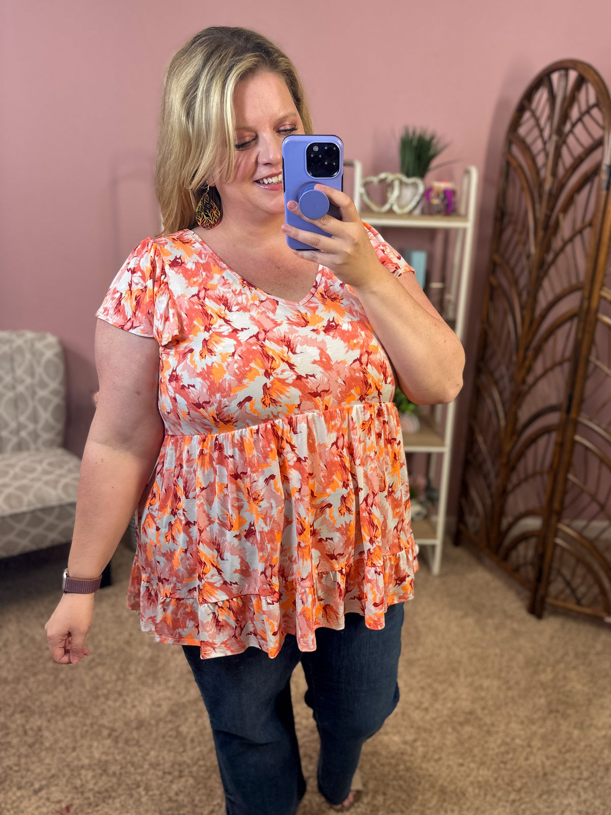 Radiant Meaning Babydoll Top - Neon