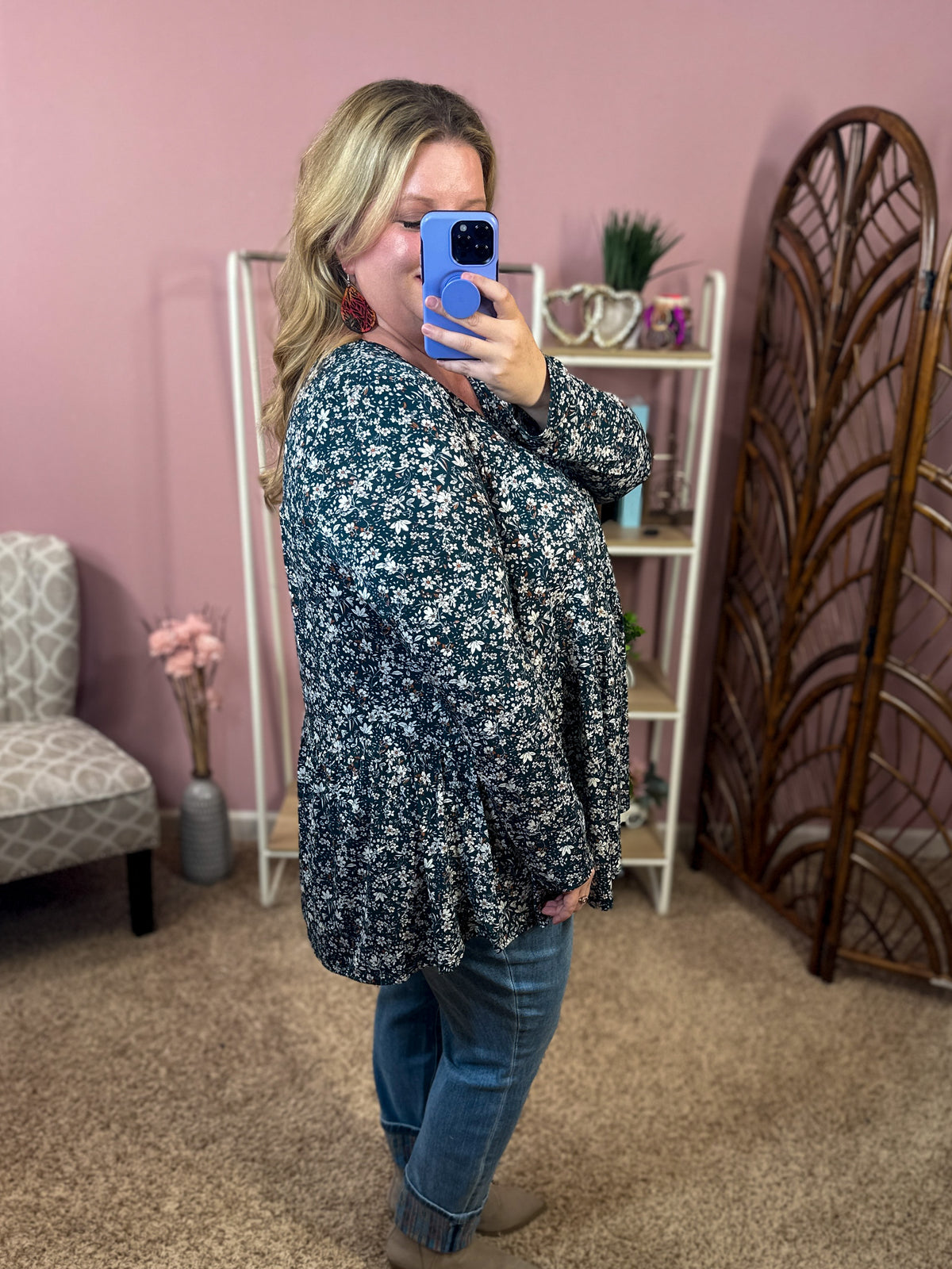 Truth Matters Flowy Tiered Top - Hunter - Restocked!