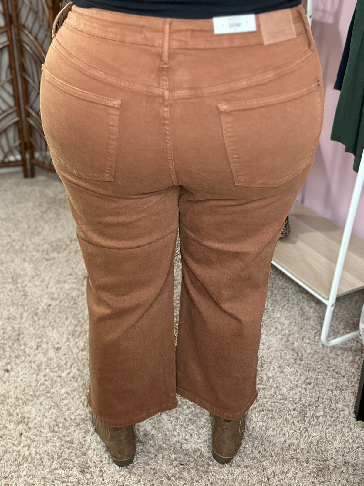 Along for the Ride Tummy Control Cropped Judy Blue Jeans - Camel