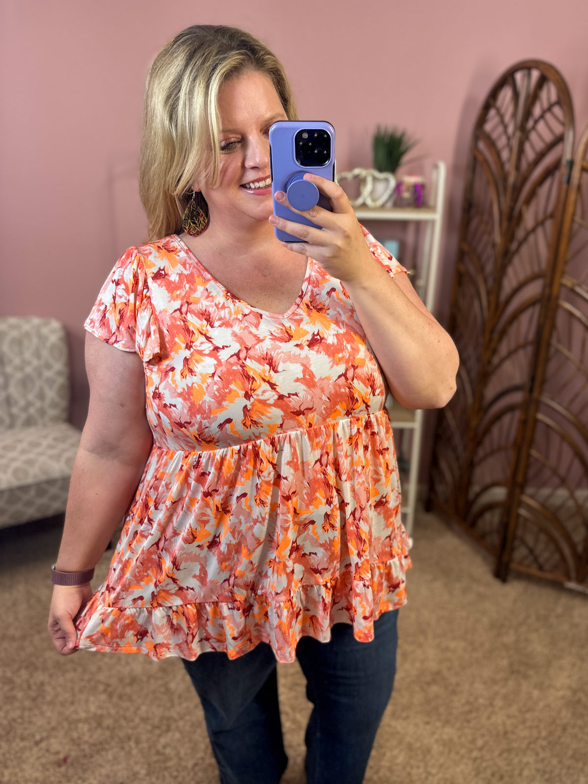 Radiant Meaning Babydoll Top - Neon