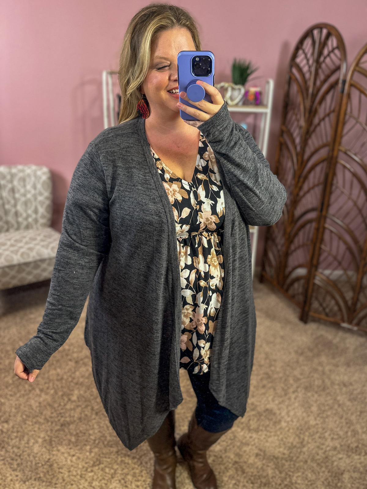We Were Dancing Knit Cardigan - Charcoal