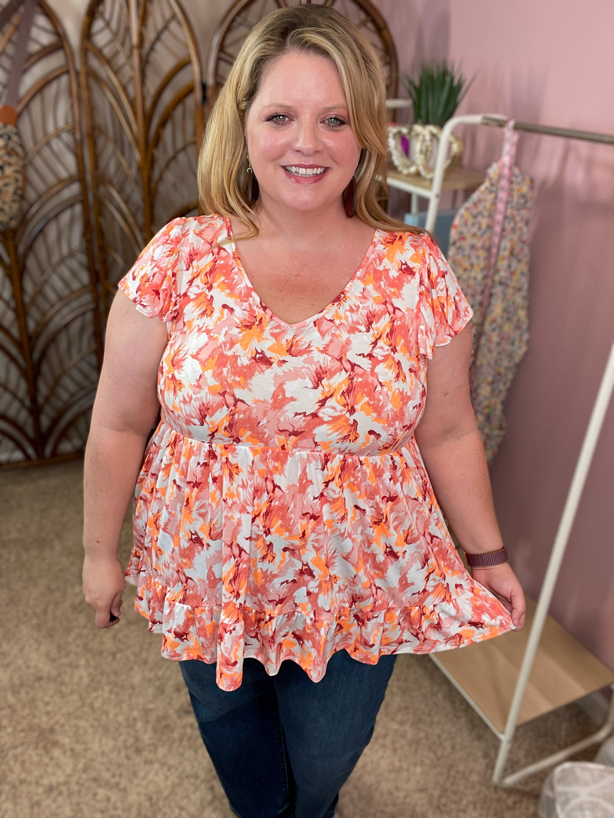 Radiant Meaning Babydoll Top - Neon