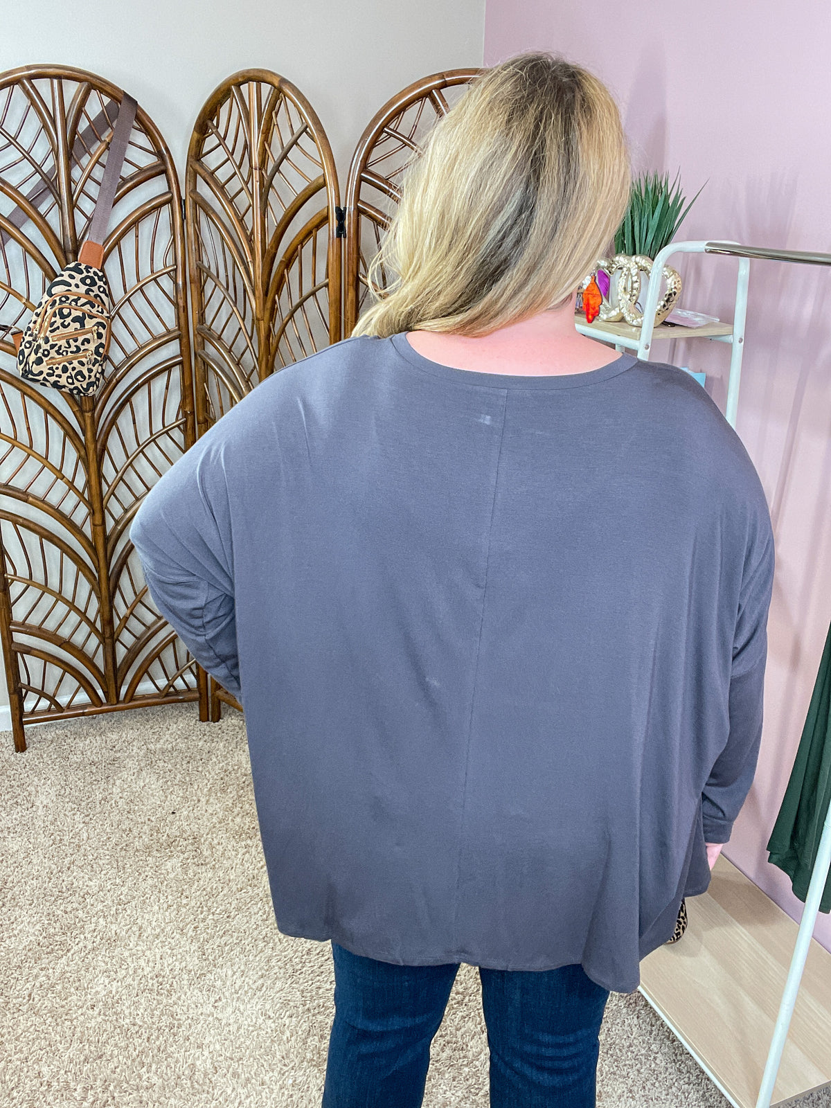 Comforts of Fall Slouchy Top - Ash