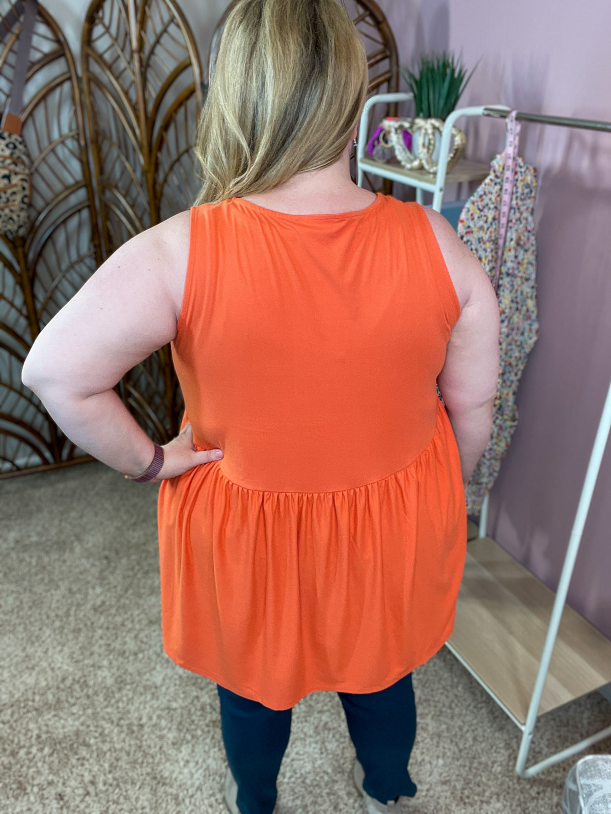 All of My Days Babydoll Tank - Ash Copper