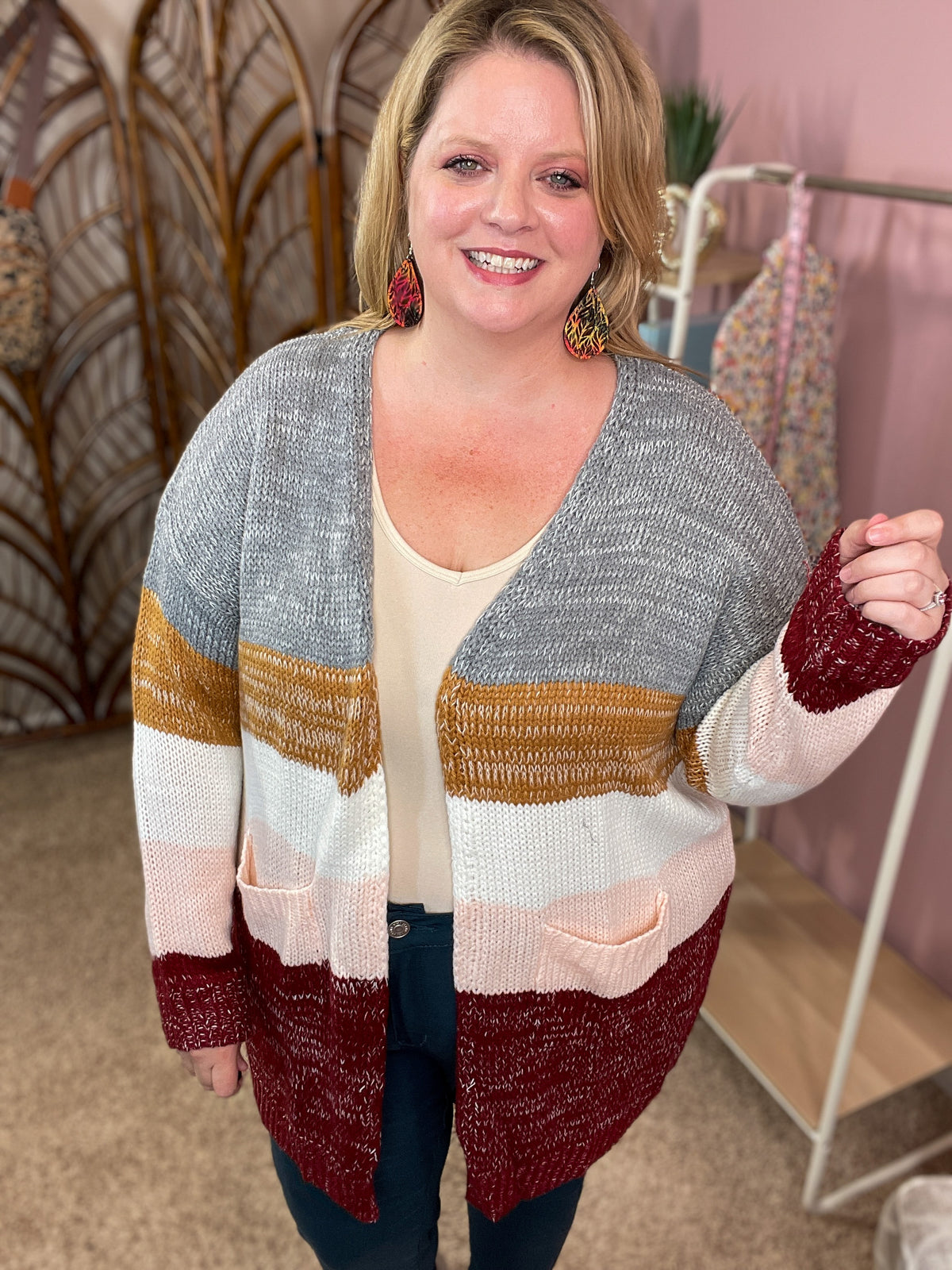 Love the Moment Colorblock Knit Cardigan
