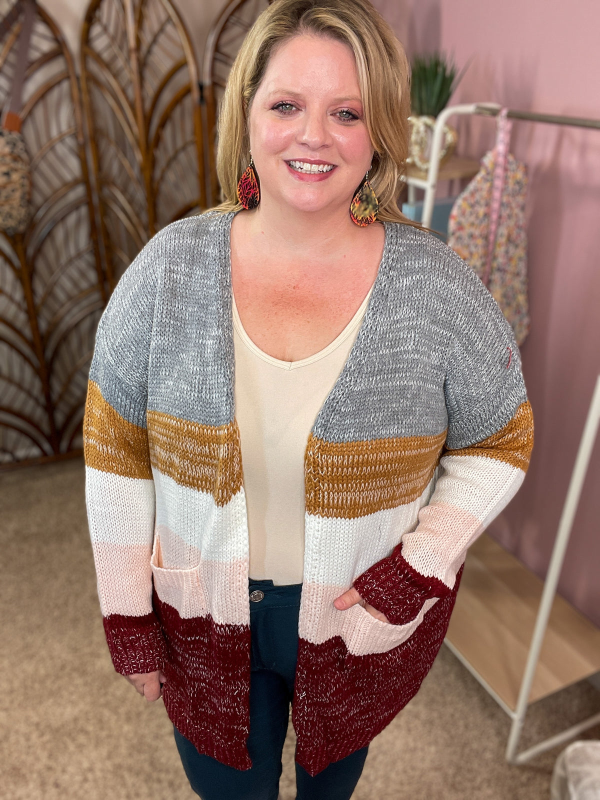 Love the Moment Colorblock Knit Cardigan