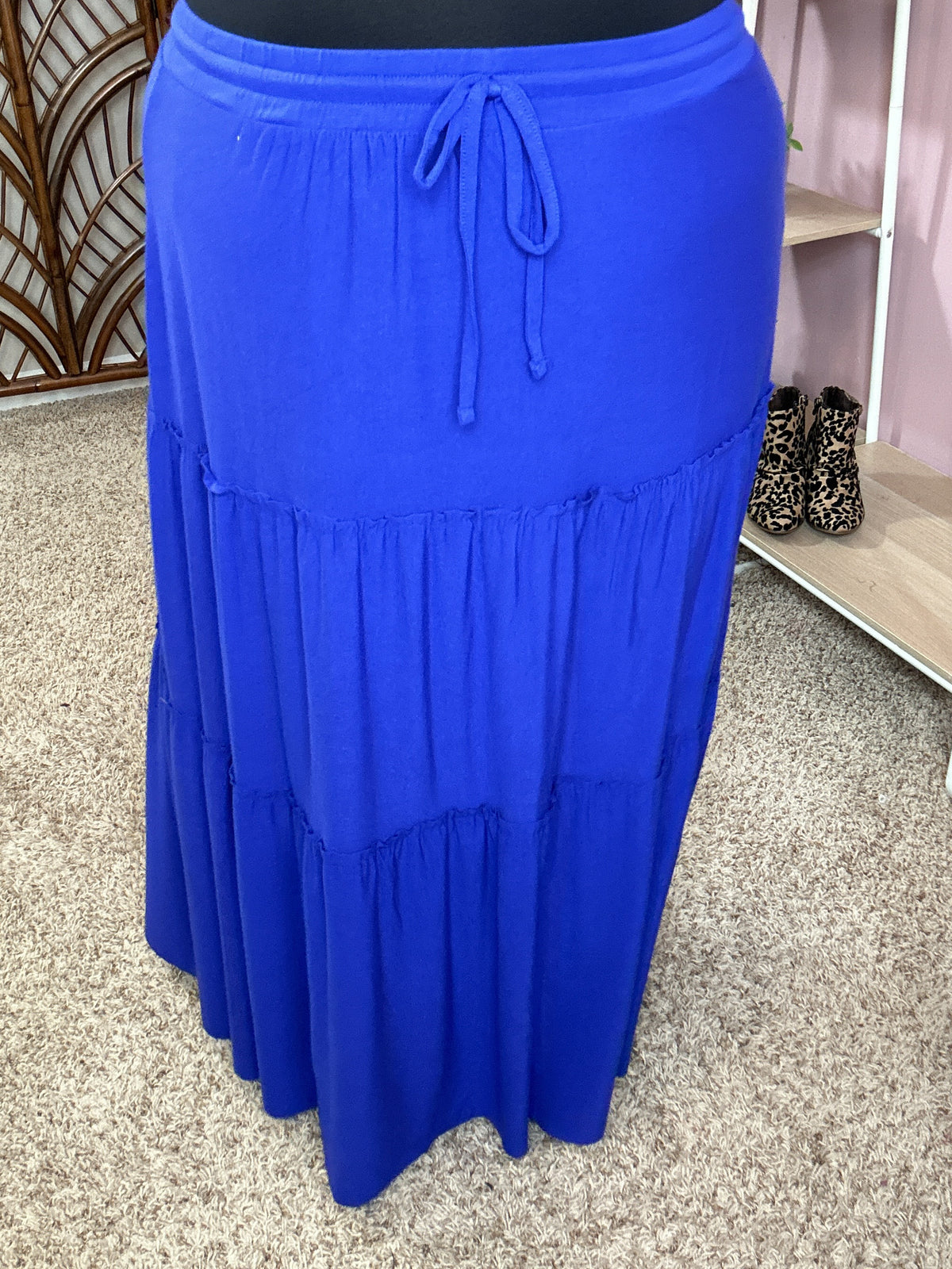 Around the Town Tiered Maxi Skirt - Blue