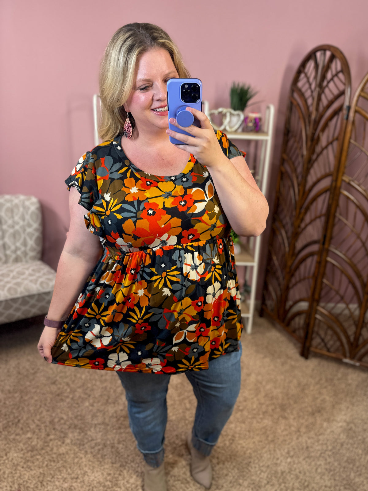 Have it My Way Babydoll Top - Fall Florals