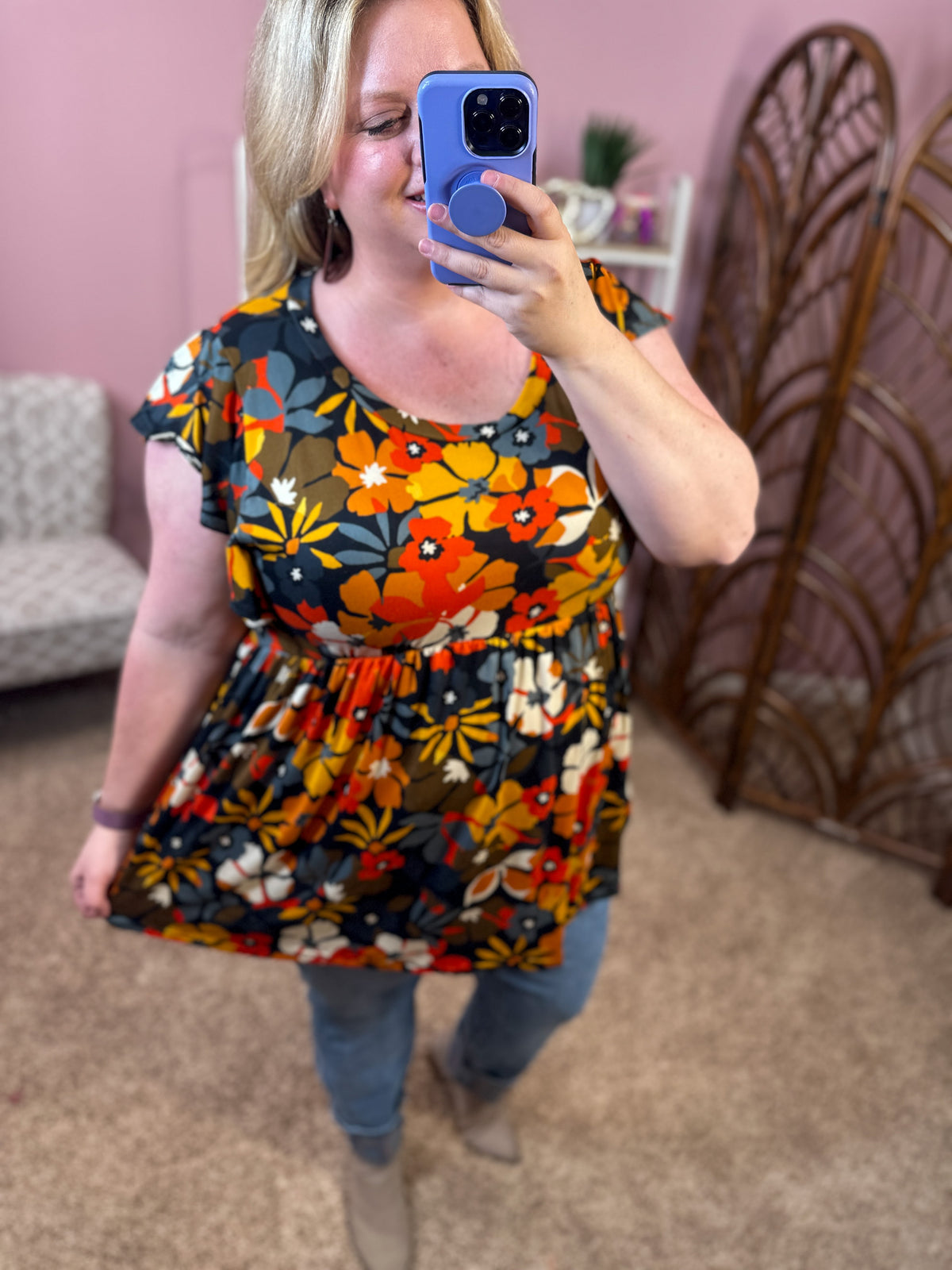 Have it My Way Babydoll Top - Fall Florals