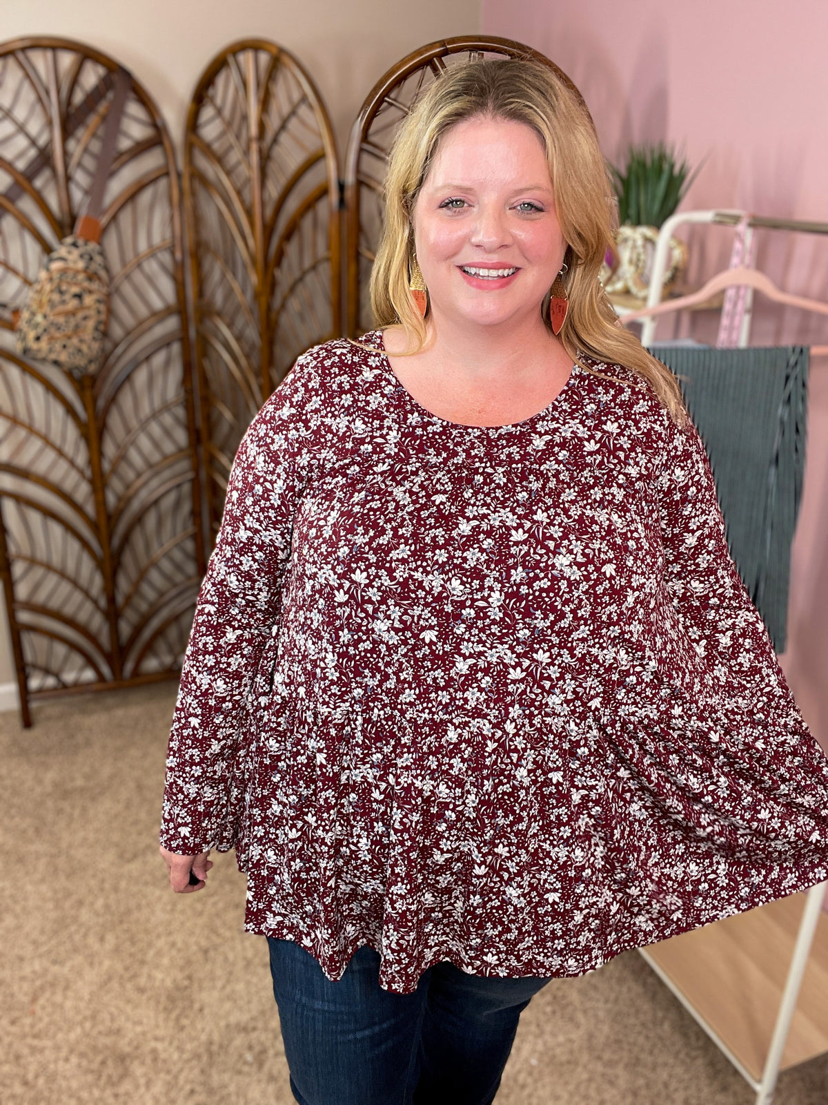 Truth Matters Flowy Tiered Top - Burgundy - Restocked!