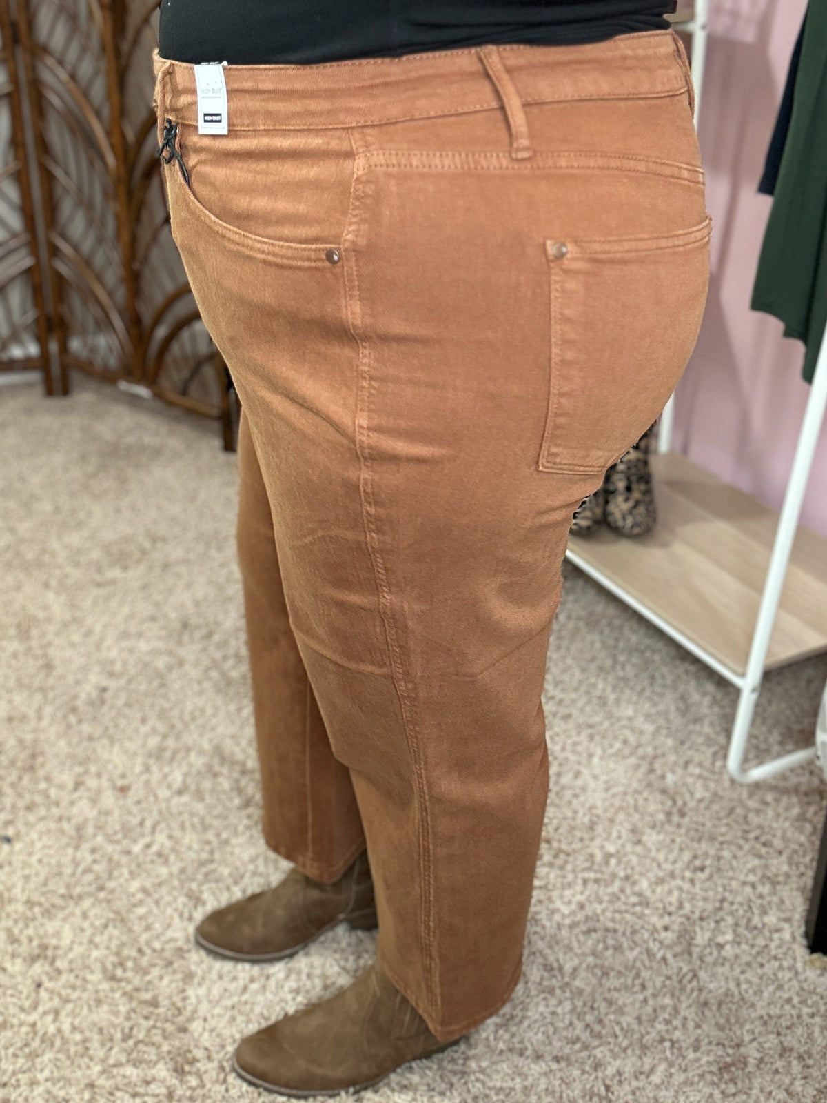 Along for the Ride Tummy Control Cropped Judy Blue Jeans - Camel