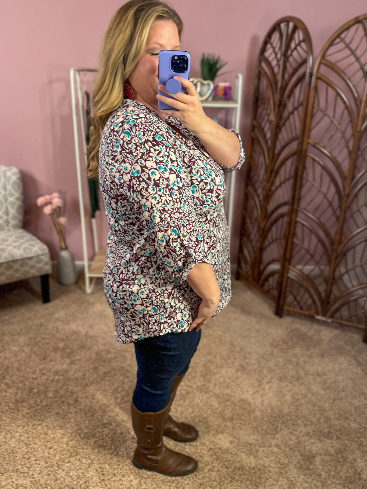 Always a Sure Thing Top - Plum/Blue