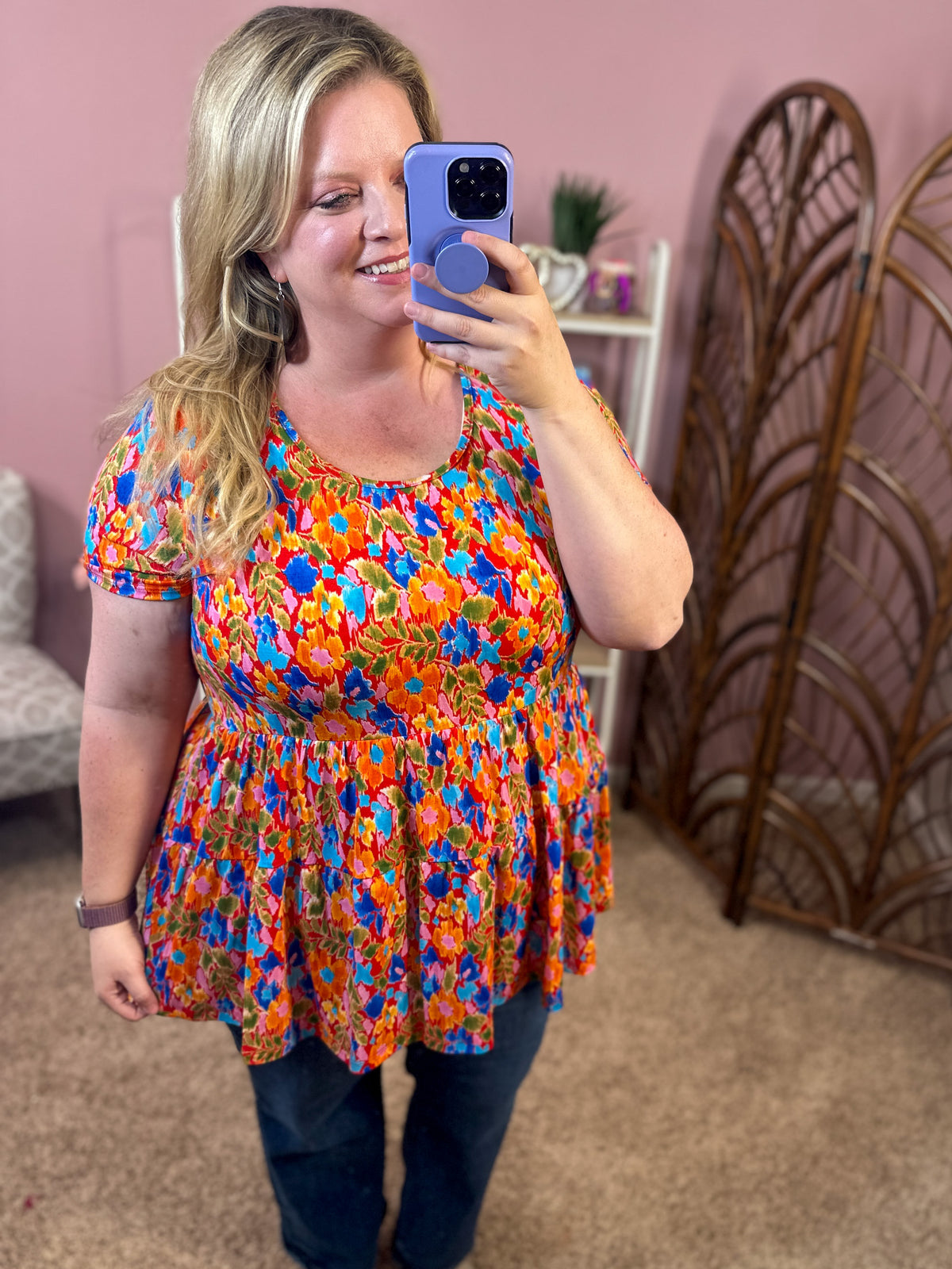 Happy Endings Babydoll Top - Dark Red