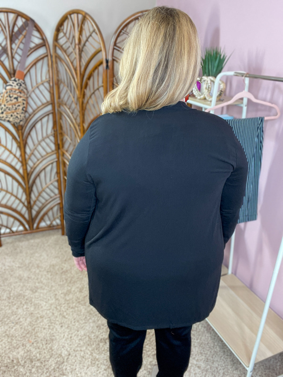 Always Perfect Long Sleeve Pocket Cardigan - Black
