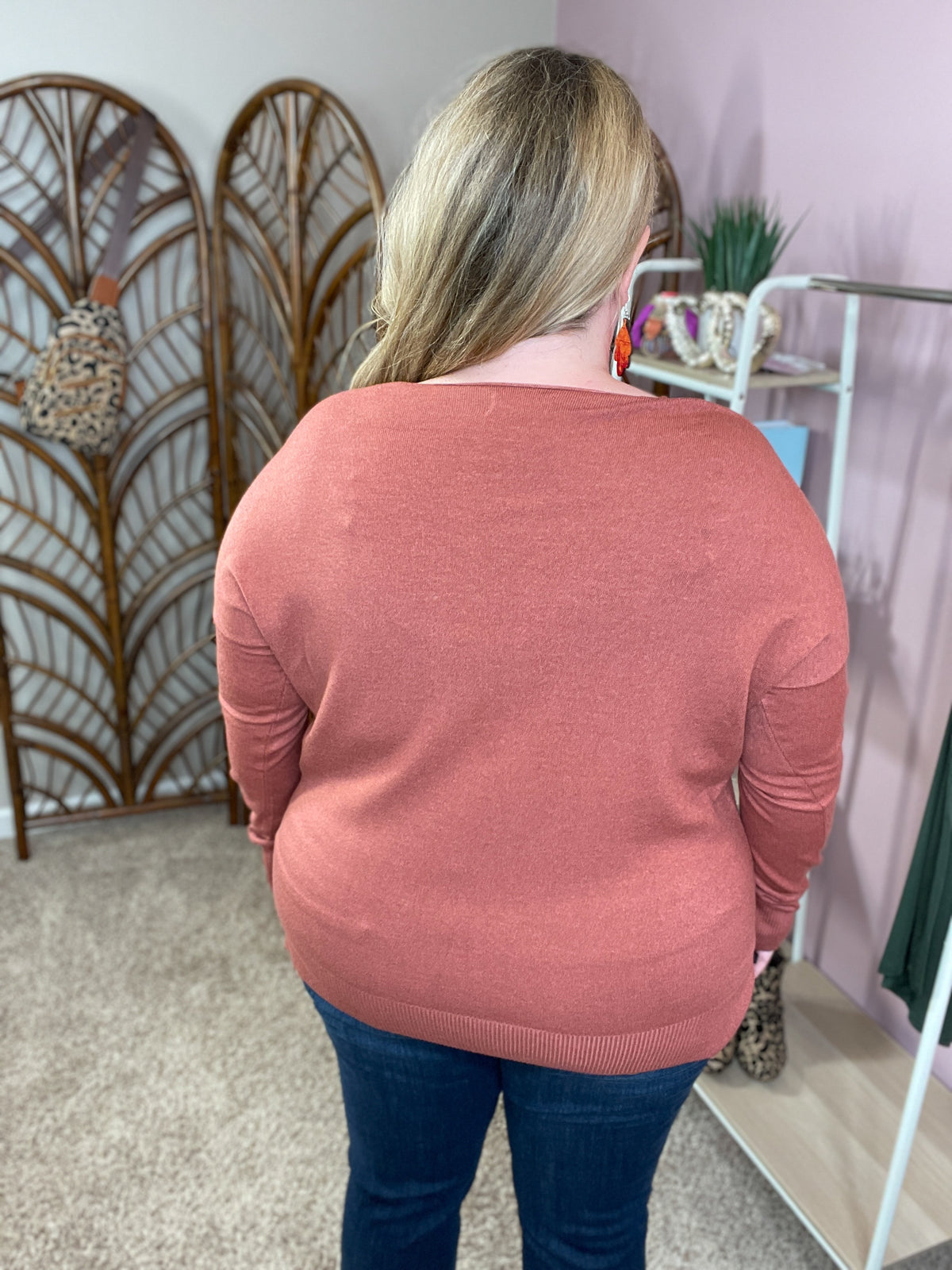 Seams Like It Pullover - Rusty Rose
