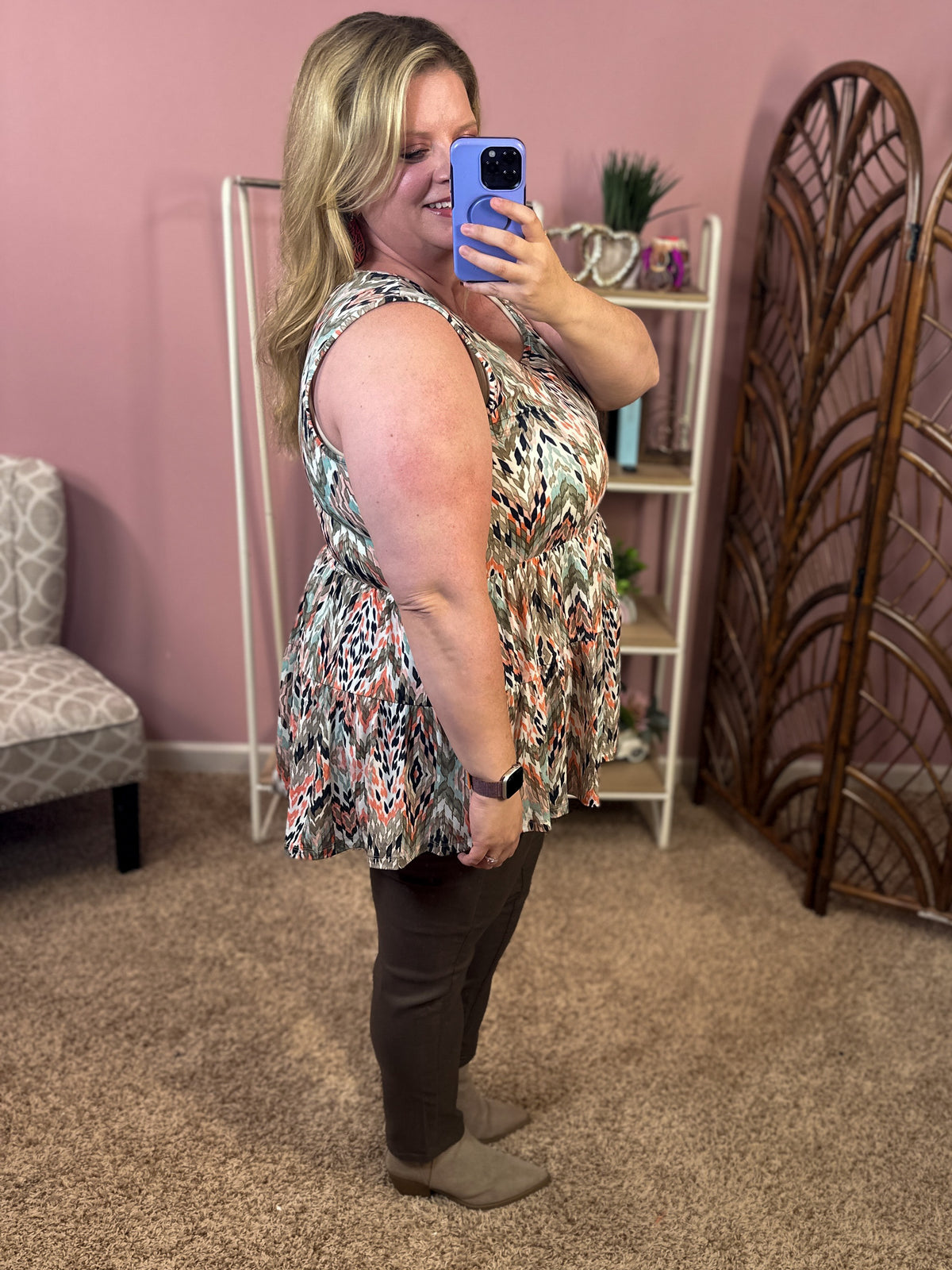 Days of Journey Tiered Tank - Autumn Sky