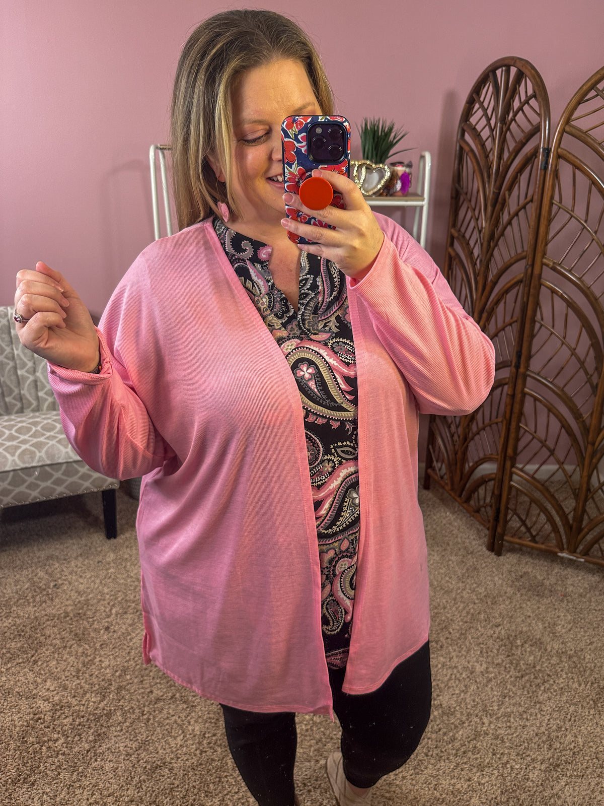 Tell Me All About It Cardigan - Baby pink