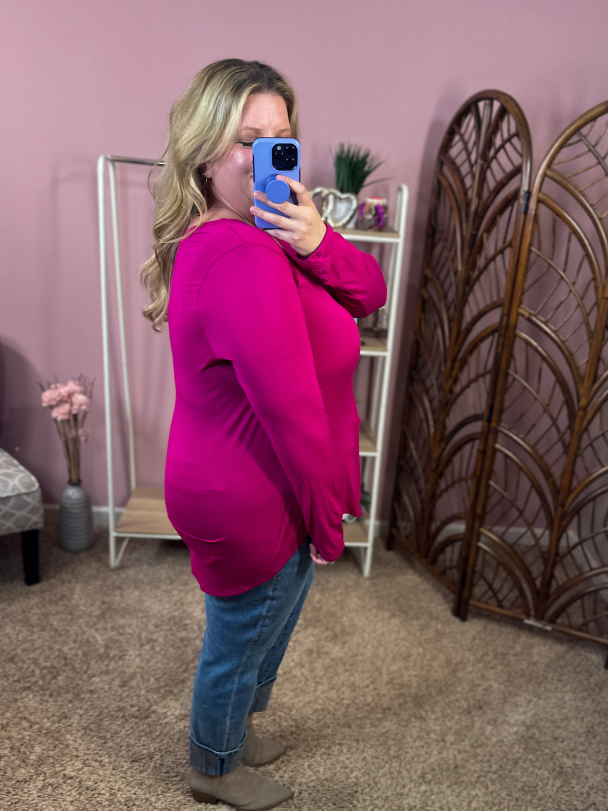 Best Days V-Neck Long Sleeve Layering w/Rounded Hem