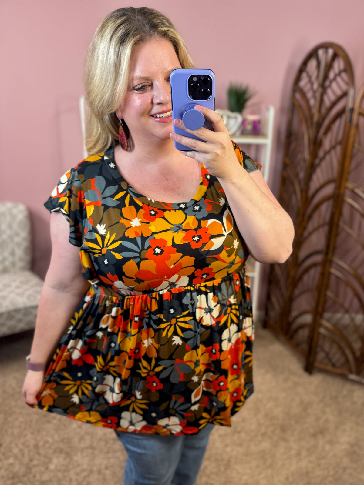 Have it My Way Babydoll Top - Fall Florals