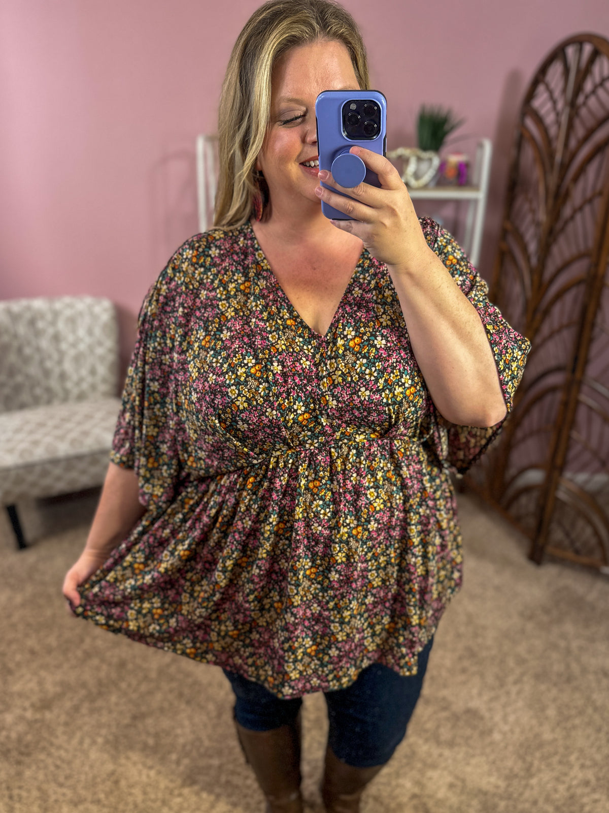 Be a Dreamer Dolman Peplum Top - Pretty Ditzy