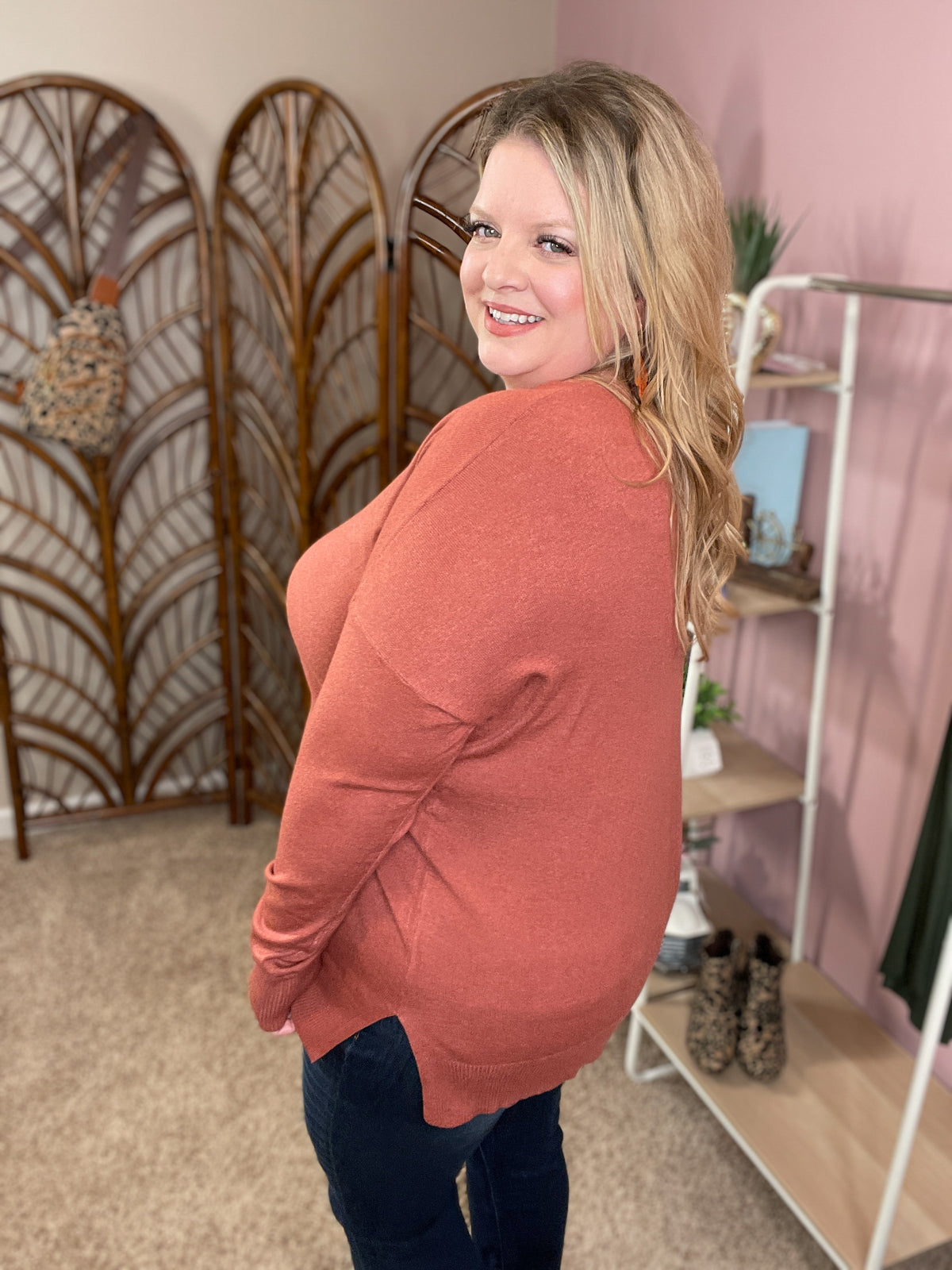 Seams Like It Pullover - Rusty Rose