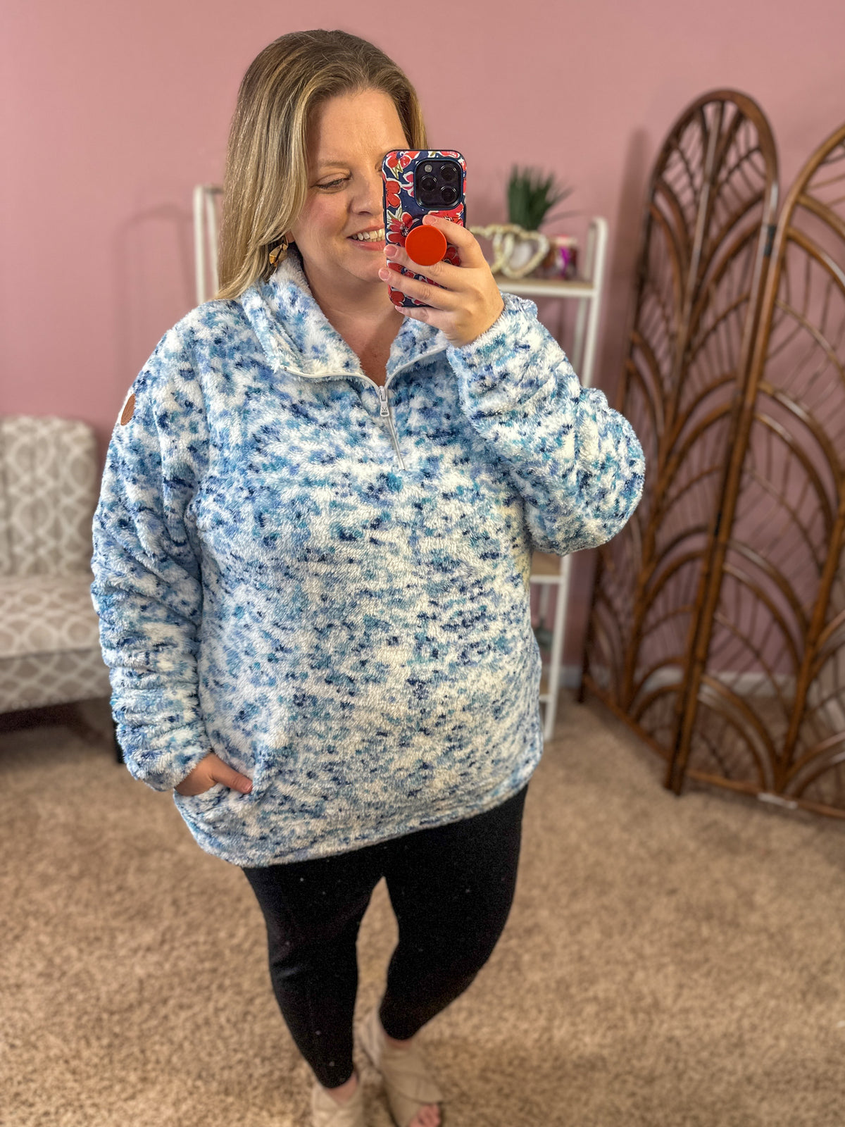 Cuddle Me Closer Pullover - Confetti Blue