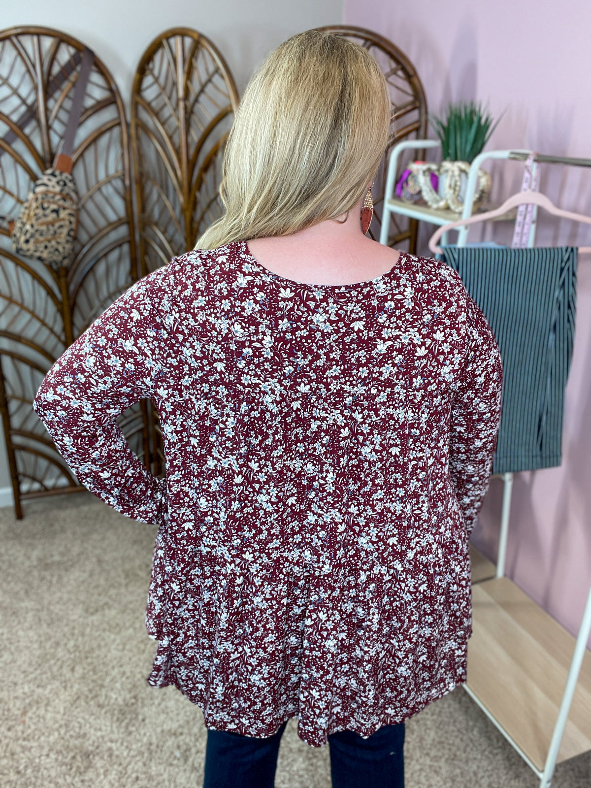 Truth Matters Flowy Tiered Top - Burgundy - Restocked!