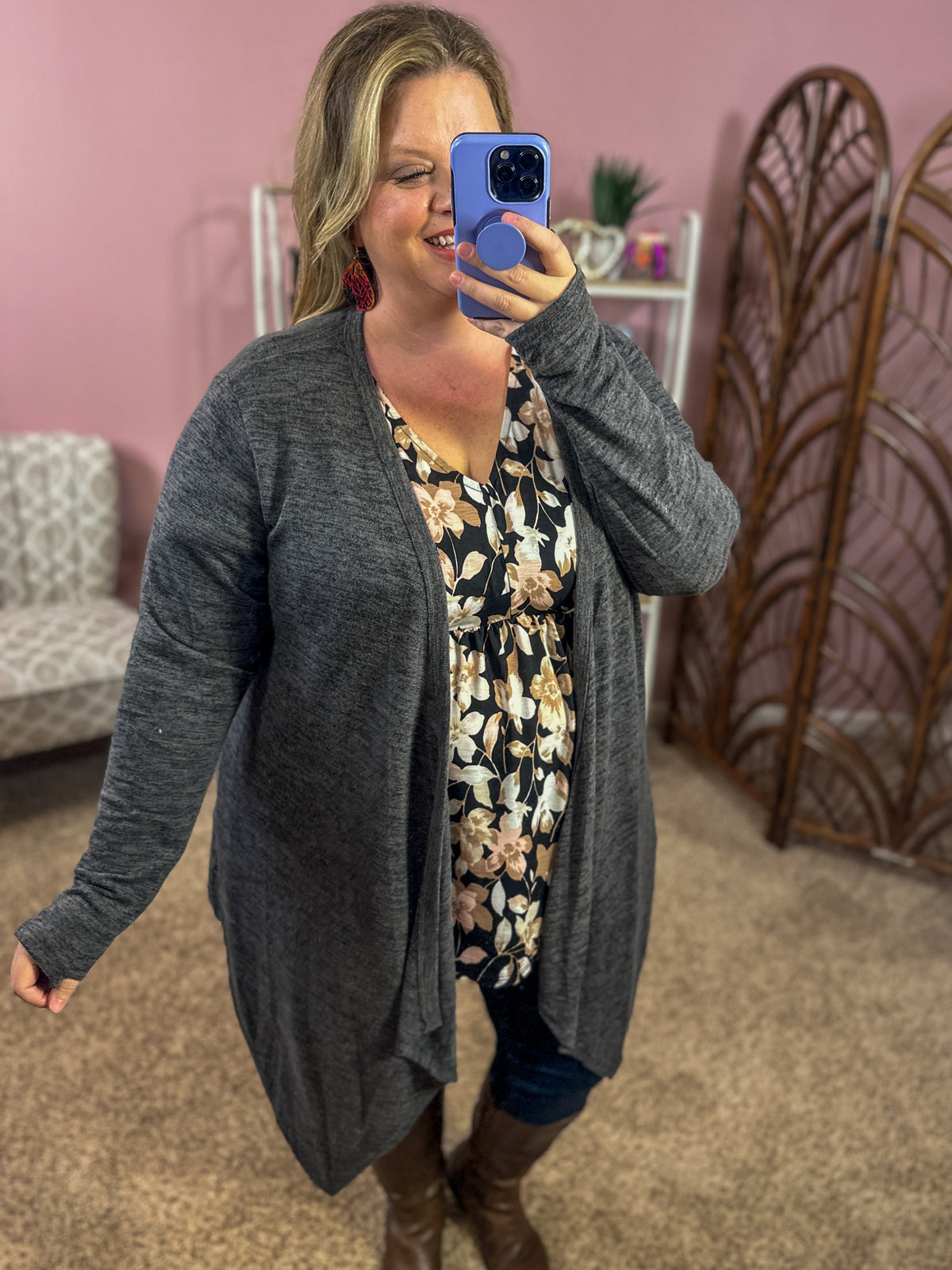 We Were Dancing Knit Cardigan - Charcoal