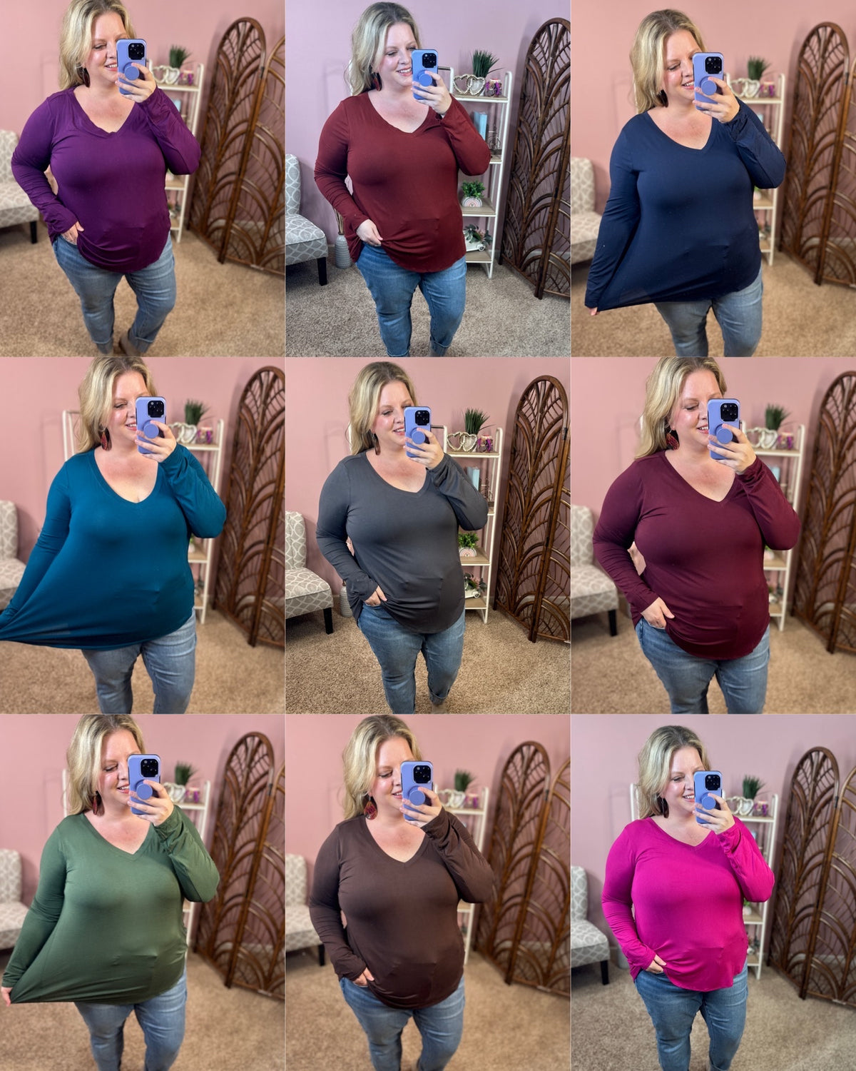 Best Days V-Neck Long Sleeve Layering w/Rounded Hem