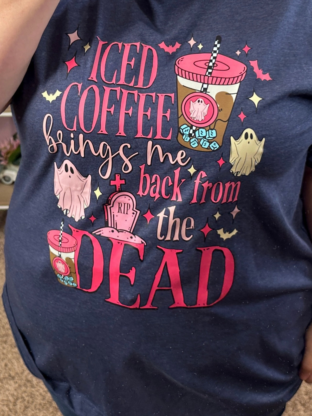 Iced Coffee Distressed Graphic Tee