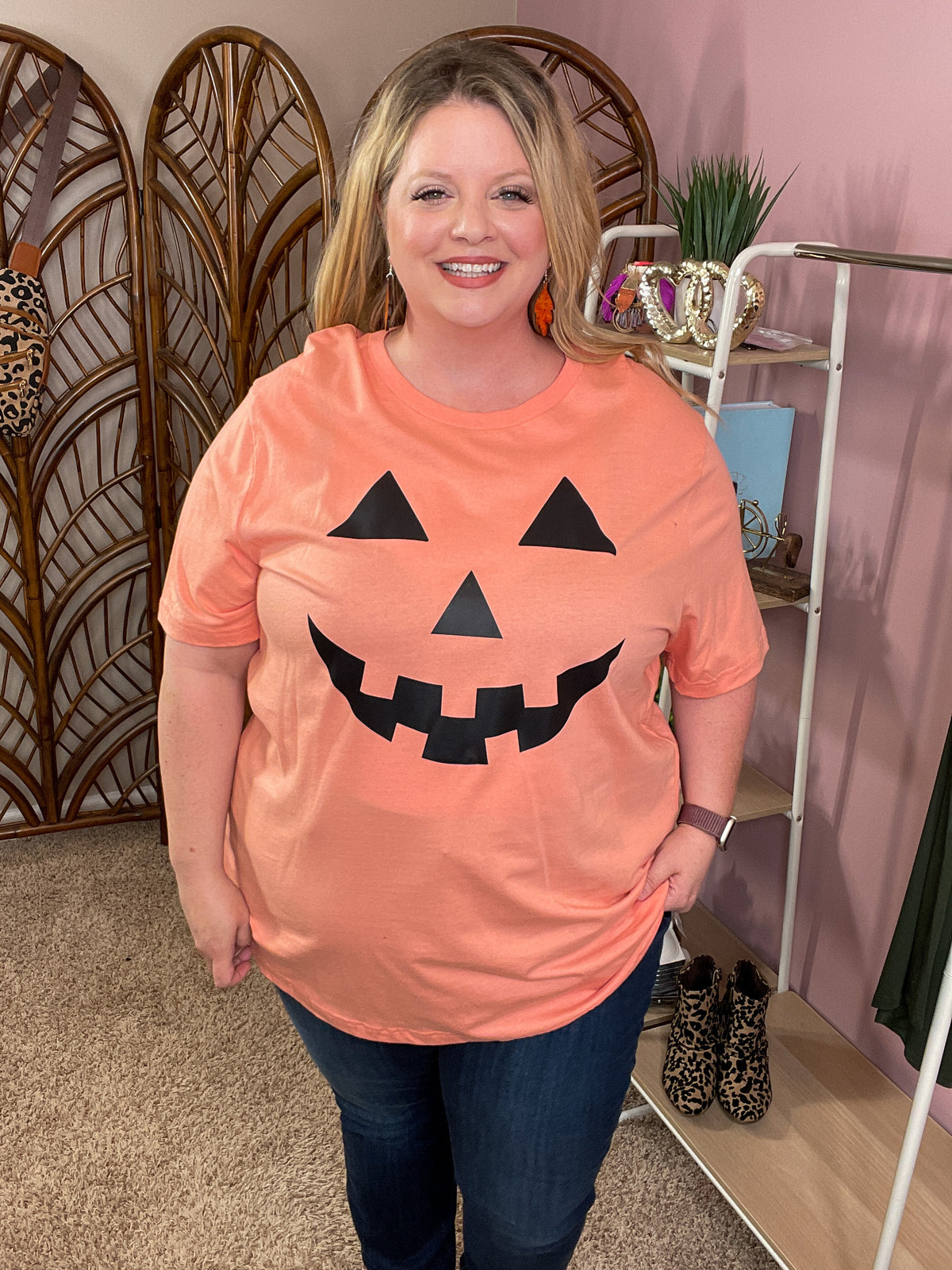 Jack-o-lantern Graphic Tee - Sunset