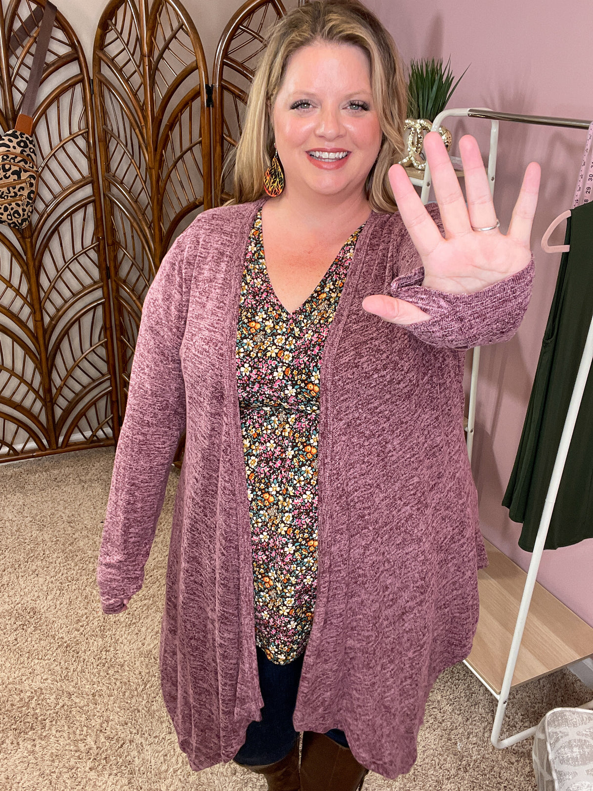We Were Dancing Knit Cardigan - Muted Maroon