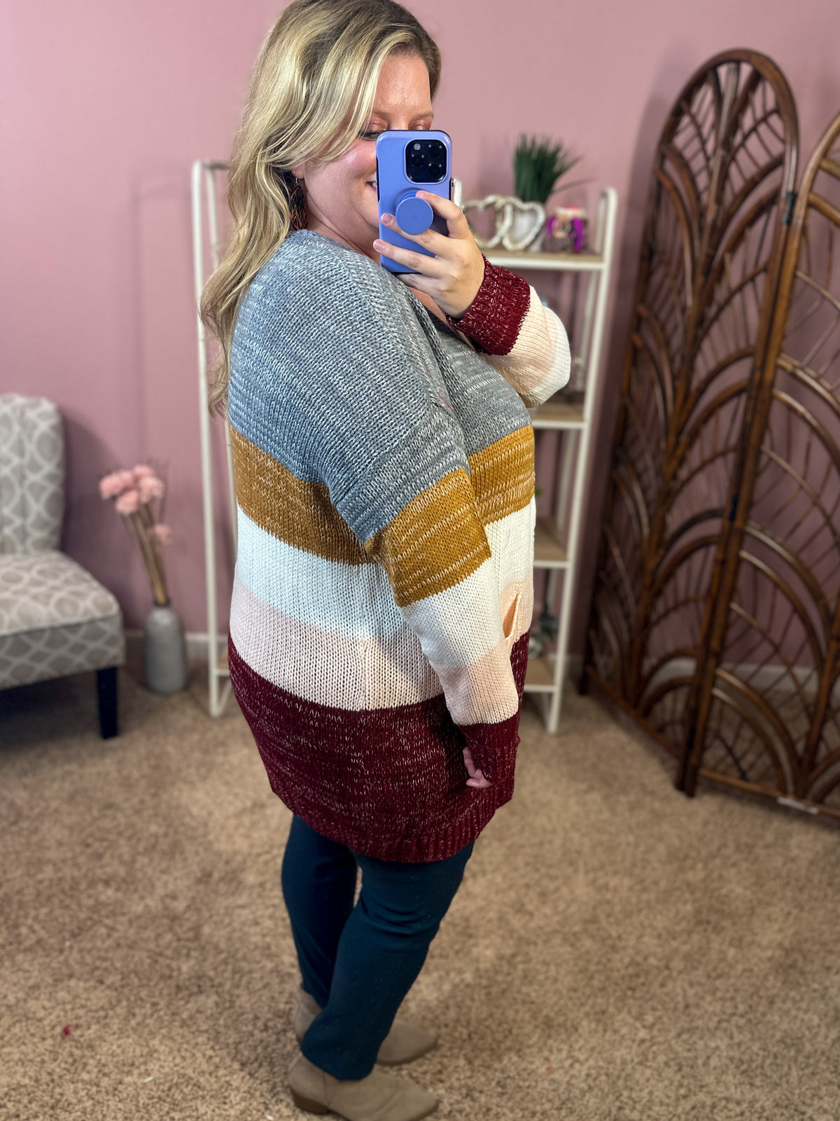 Love the Moment Colorblock Knit Cardigan