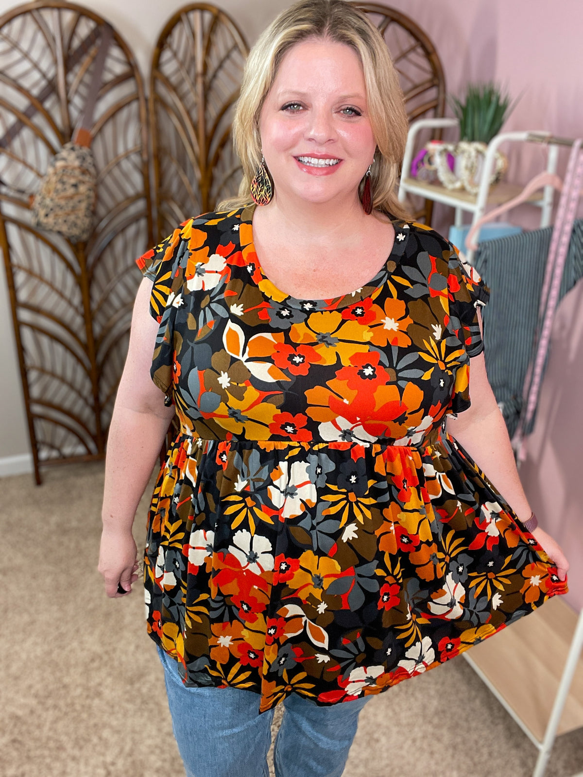 Have it My Way Babydoll Top - Fall Florals