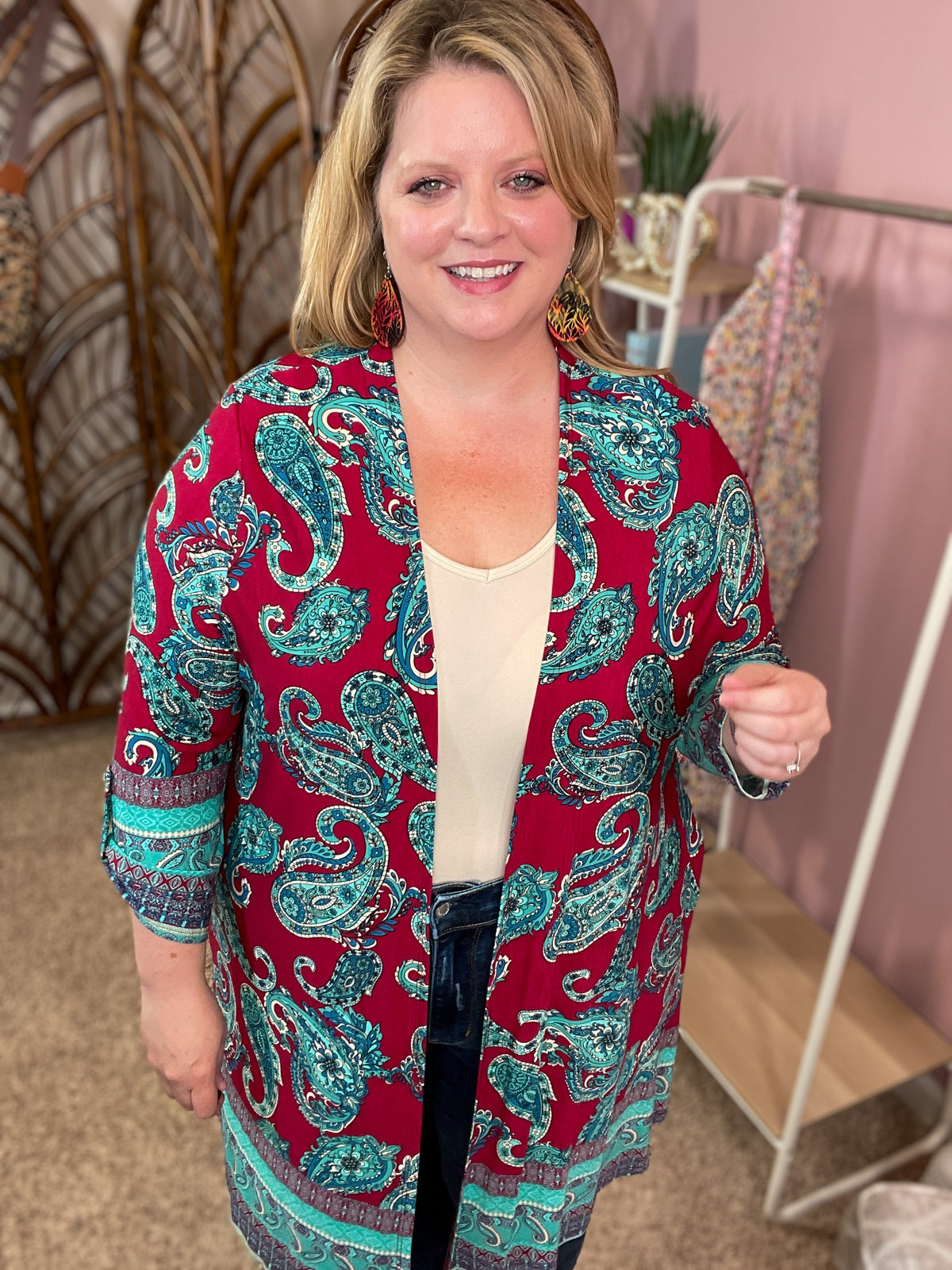 Pick Your Place Cardigan - Burgundy