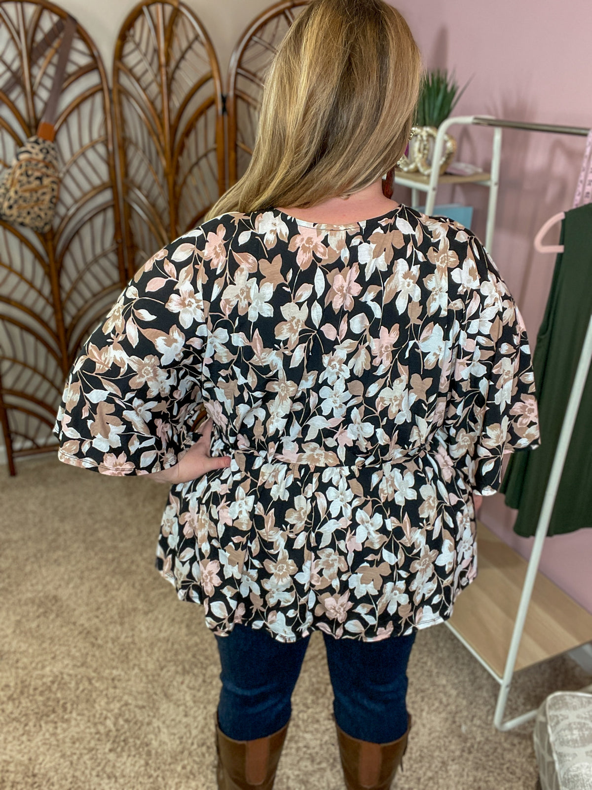 Be a Dreamer Dolman Peplum Top - Black Hills Gold