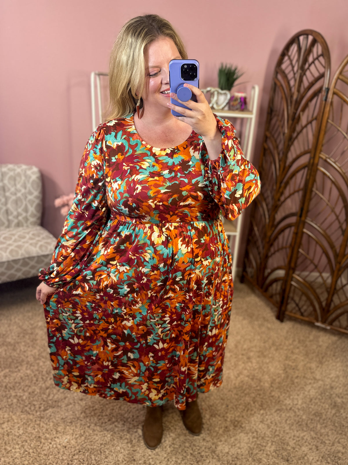 Colors of Change Midi Babydoll Dress