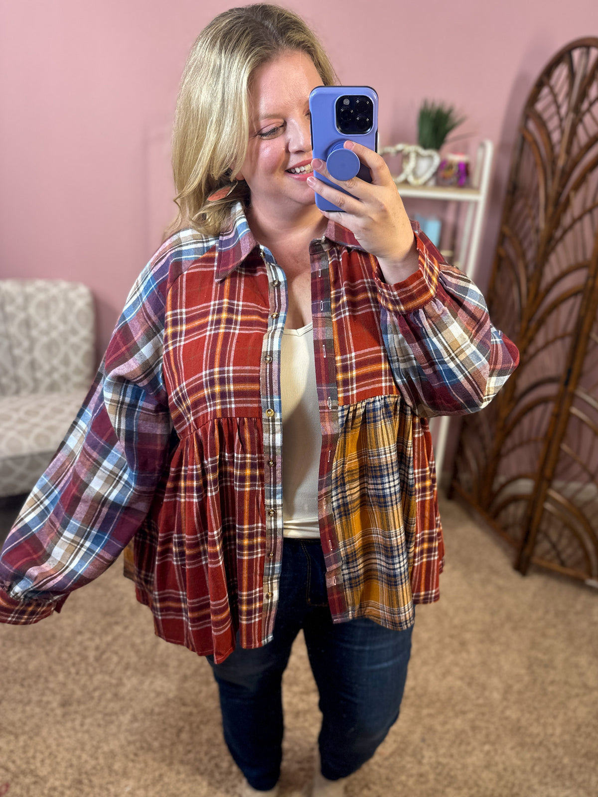 Sewn Together Flannel Top
