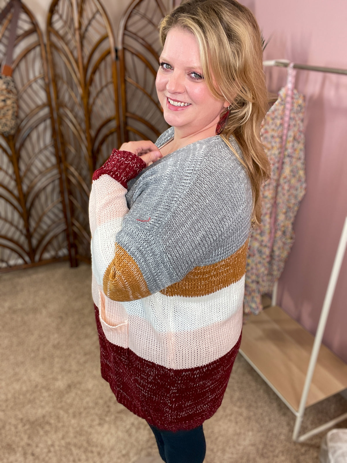 Love the Moment Colorblock Knit Cardigan